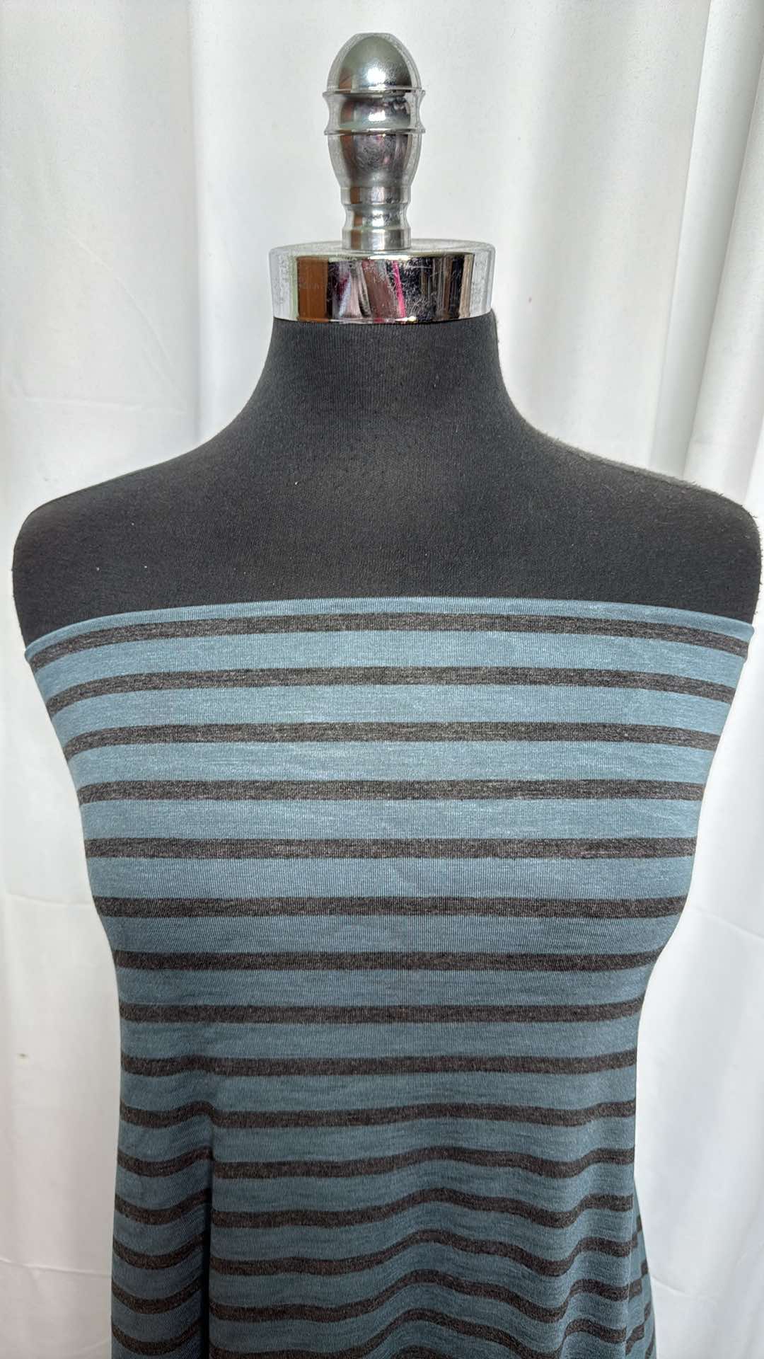 Teal Stripe - Bamboo Spandex - 2 Yard Cut