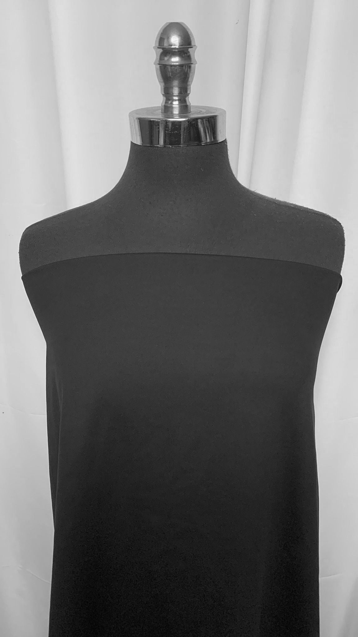 Solid Black - Peached Performance - 2 Yard Cut
