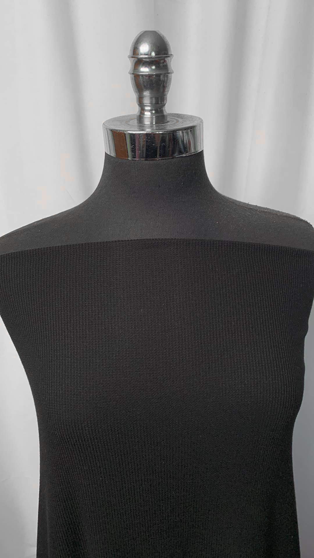 Black - Modal Thermal Knit - 3 Yard Cut