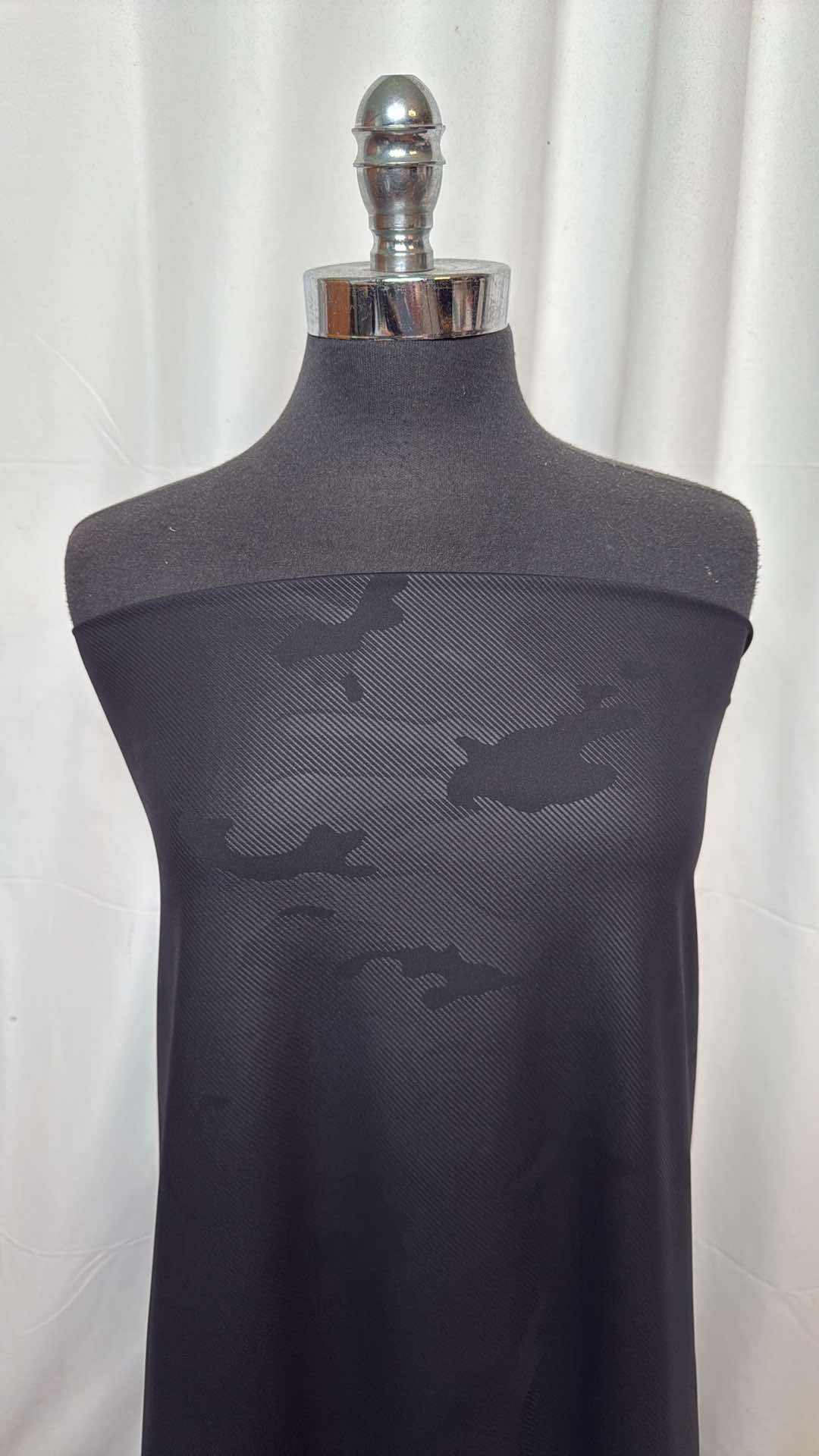Black Camo Jacquard - Brushed-Back Performance - 3 Yard Cut