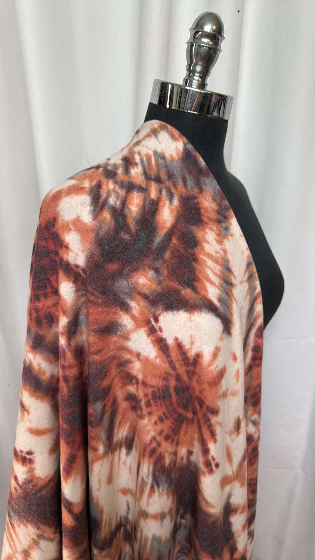 Brown Tie Dye - Super Brushed Hacci Sweater Knit - 2 Yard Cut