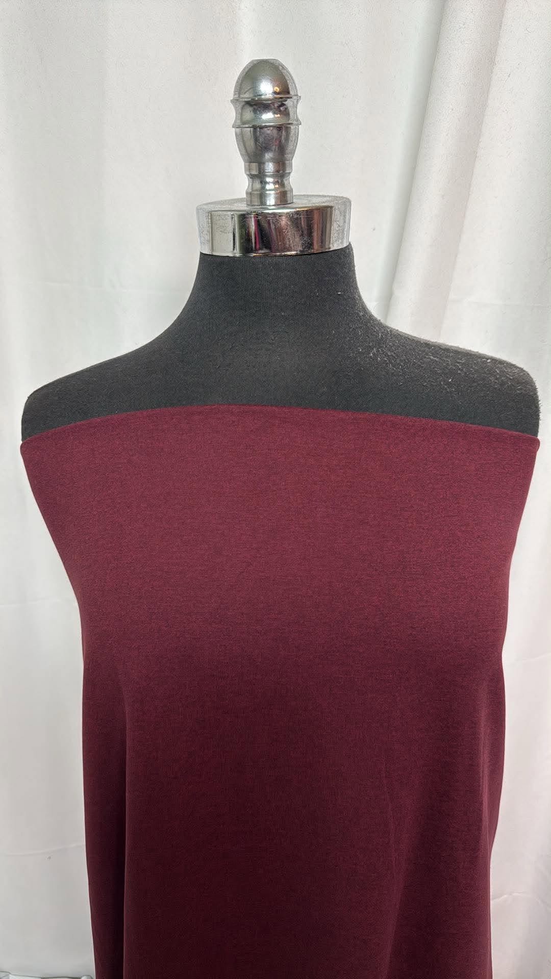 Burgundy/Black - Peached Performance - 2 Yard Cut