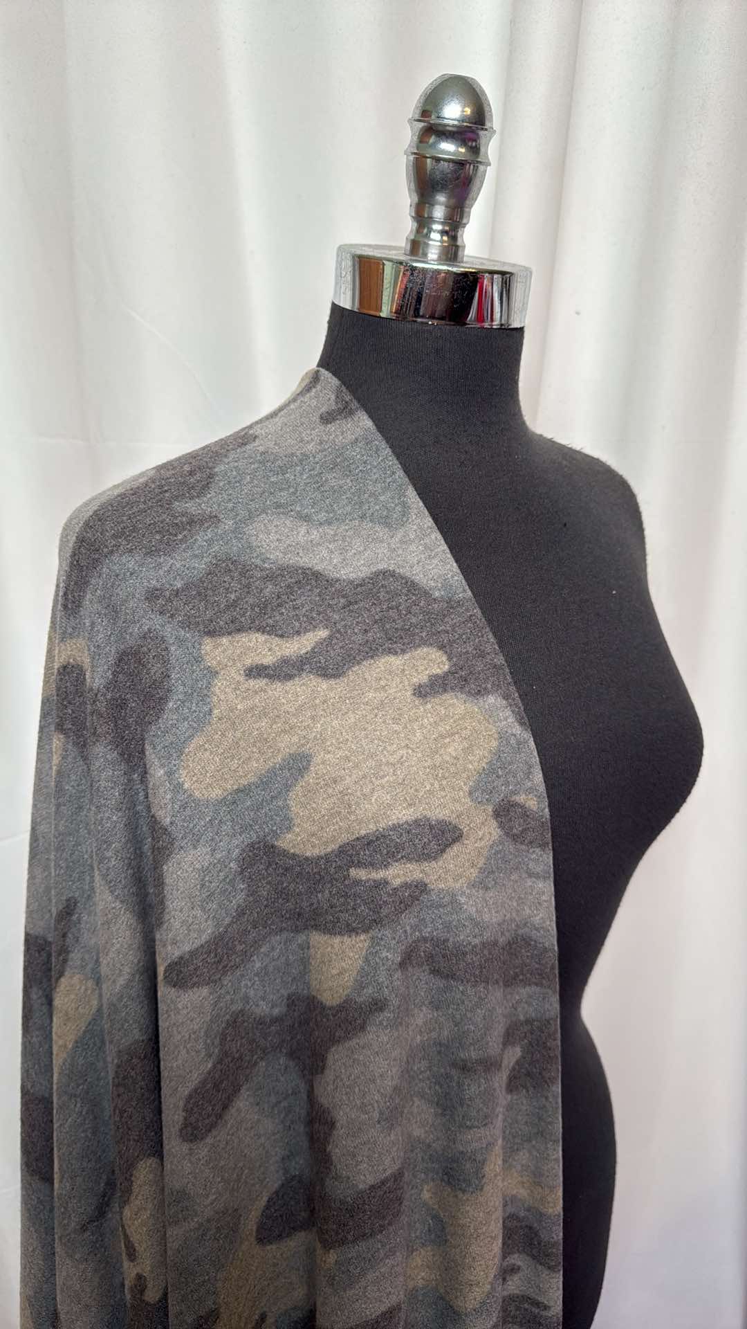 Muted Camo - Brushed Hacci Sweater Knit - 3 yard Cut