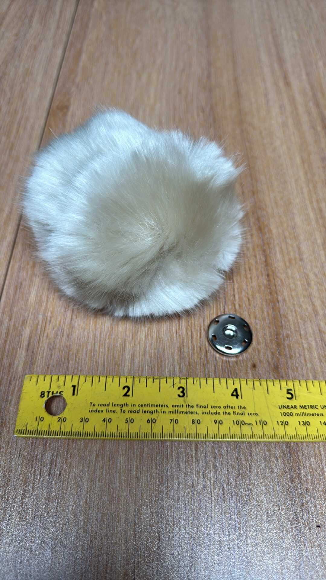Cream - Giant Faux Fur Pom-Pom w/Attachment