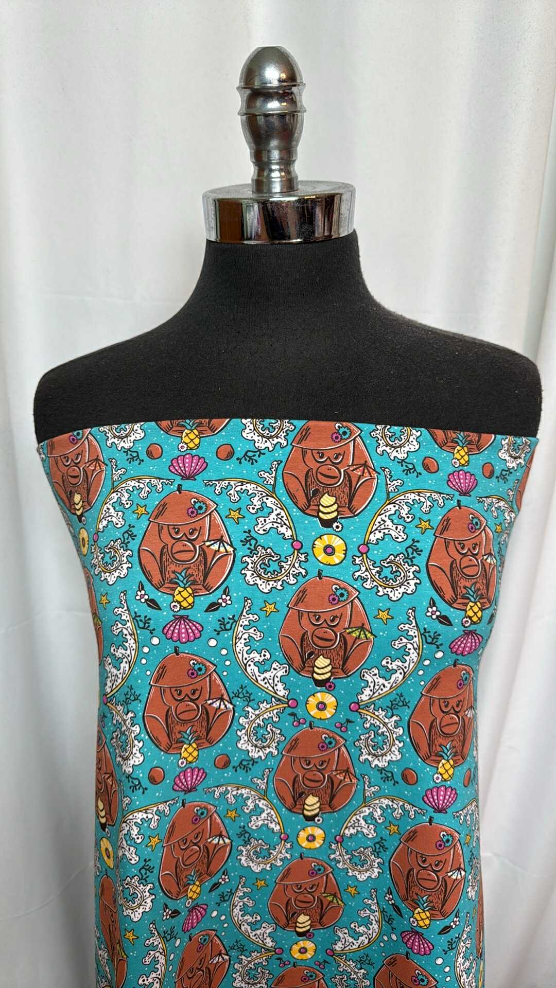 Beach Monkey - Cotton/Spandex - 2 Yard Cut
