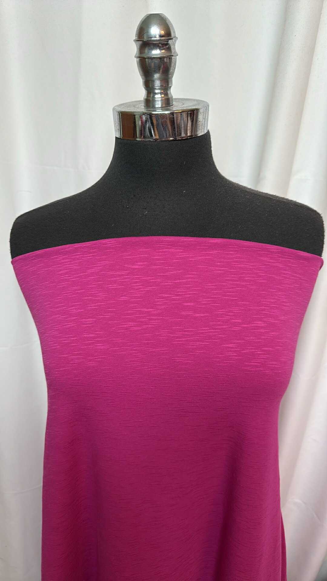 Fuchsia - Cotton/Spandex Slub - 2 Yard Cut