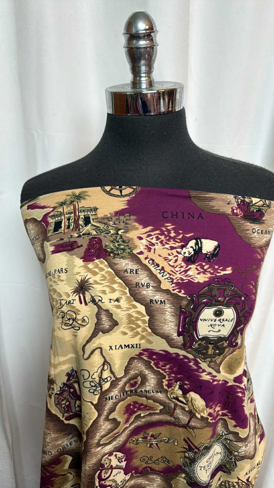 Map - Cotton Spandex - 2 Yard Cut