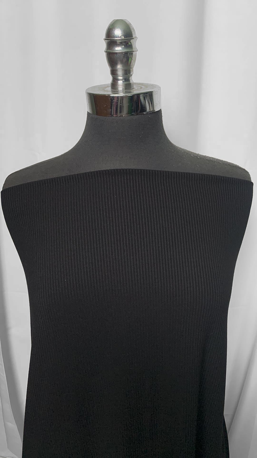Black - Cotton/Spandex Rib Knit - By the Yard