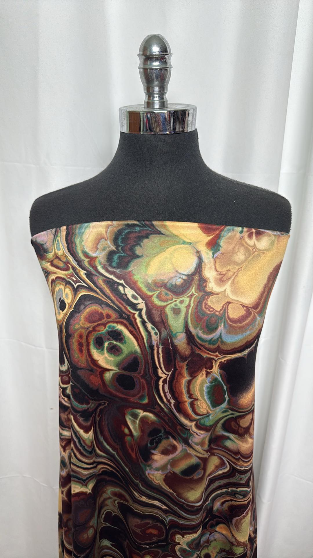 Earth Tones Oil Slick - Double Brushed Poly Spandex - 2 Yard Cut