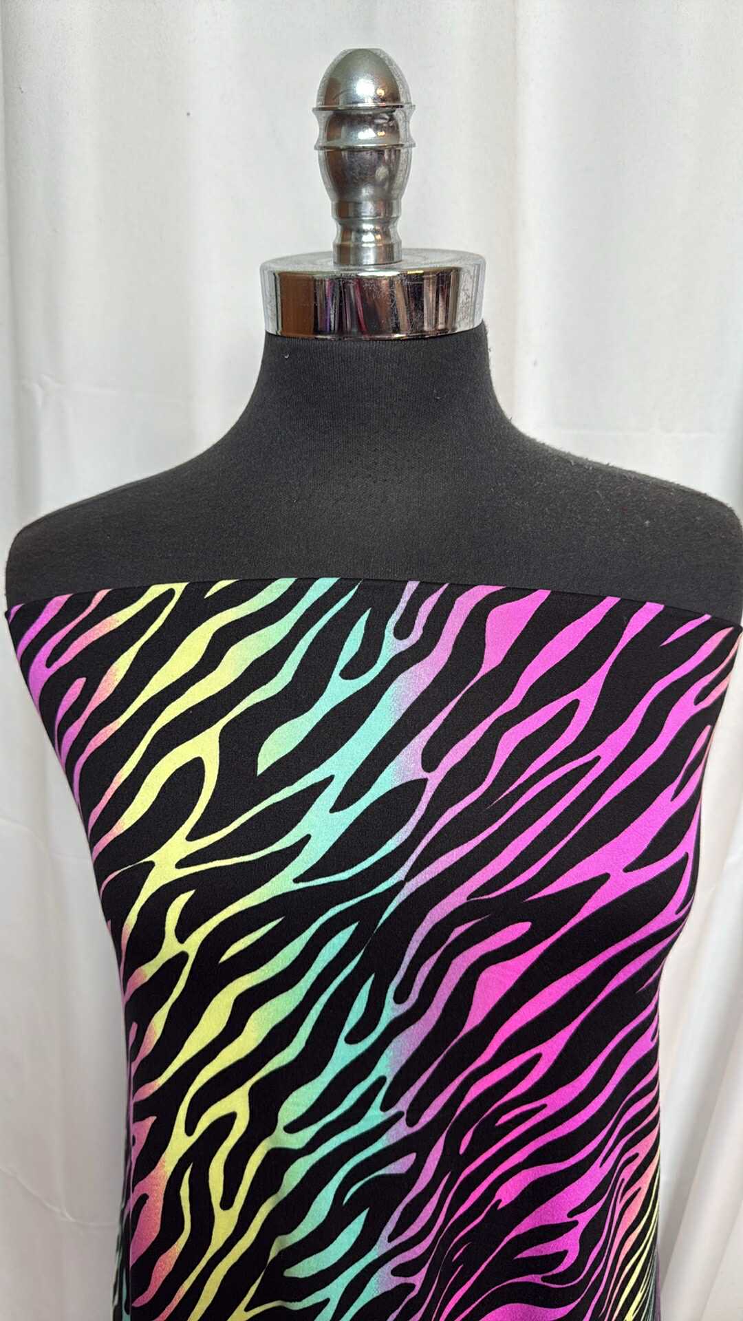 Black/Ombre Animal Stripe - Double Brushed Poly Spandex - 2 Yard Cut
