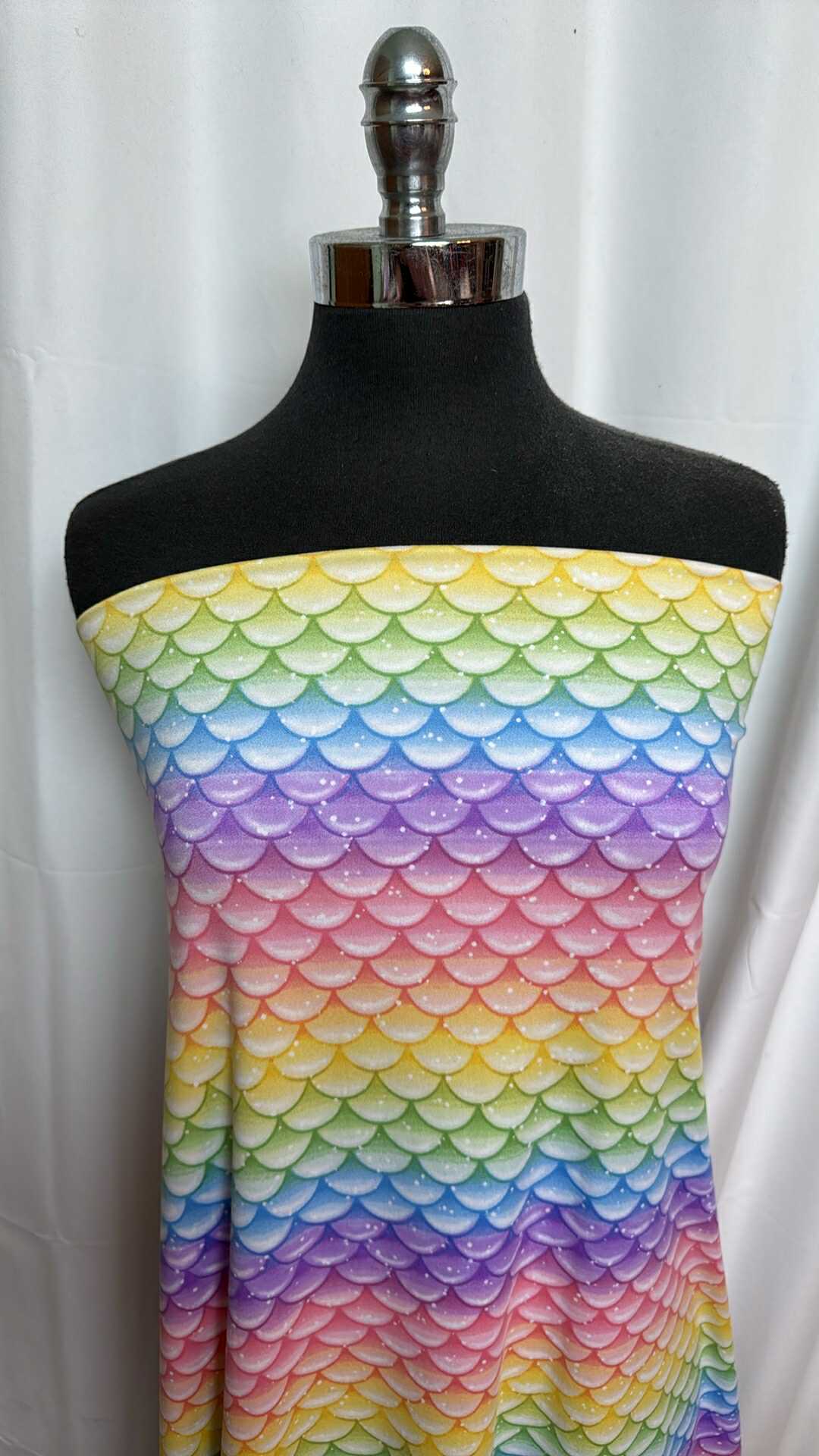 Yellow/Purple/Blue Scales - Double Brushed Poly Spandex - 4 Yard Cut