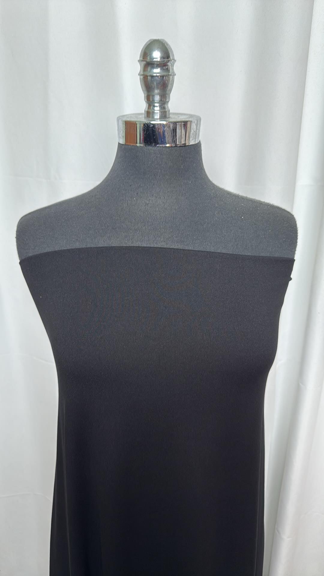 Solid Black - 92/8 Double Brushed Poly Spandex - 2 Yard Cut