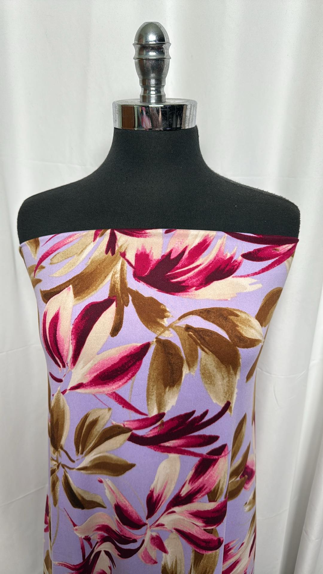 Lavender Floral - Double Brushed Poly Spandex - 2 Yard Cut