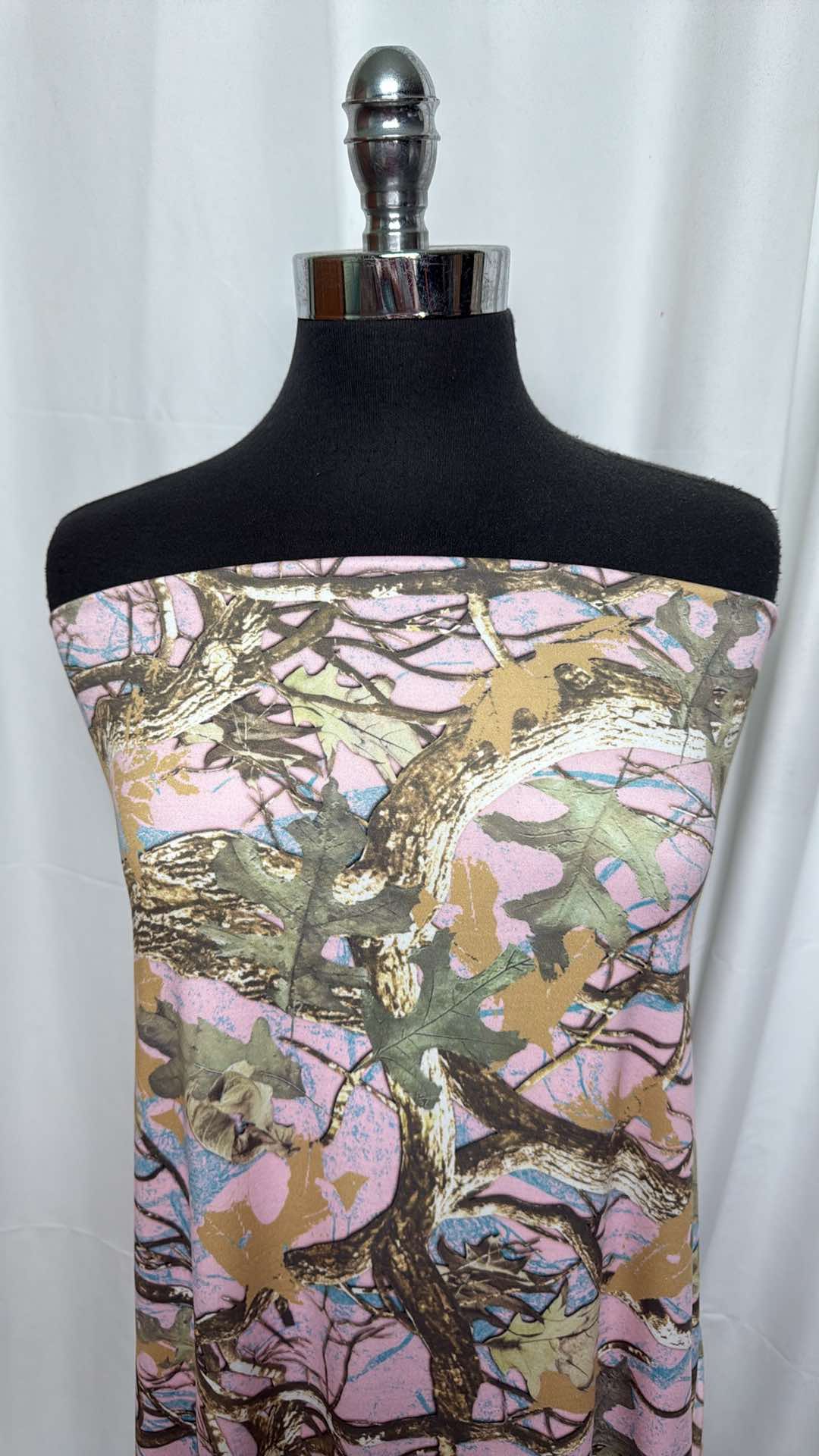 Pink Tree Camo - Double Brushed Poly Spandex - 2 Yard Cut