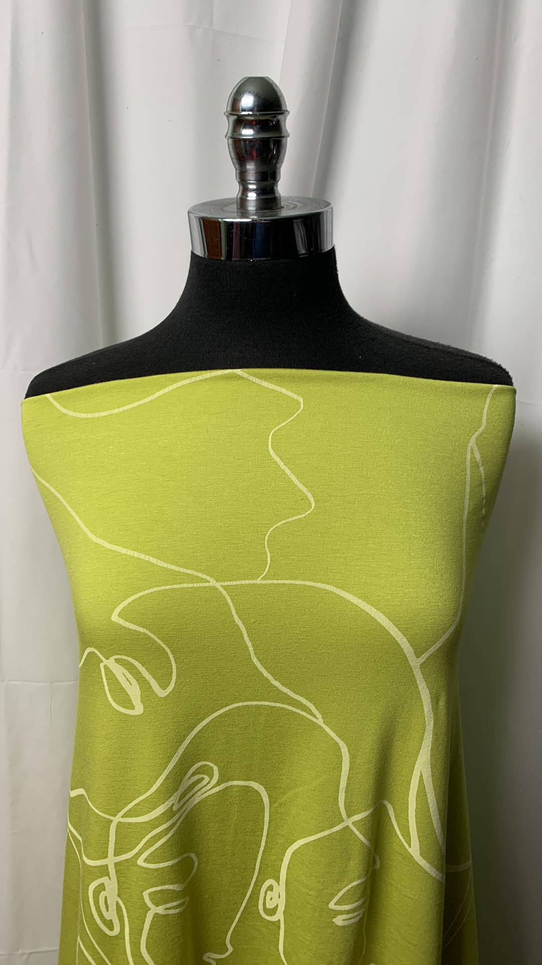 Citrus Lined Faces - Bamboo/Cotton/Spandex - By the Yard