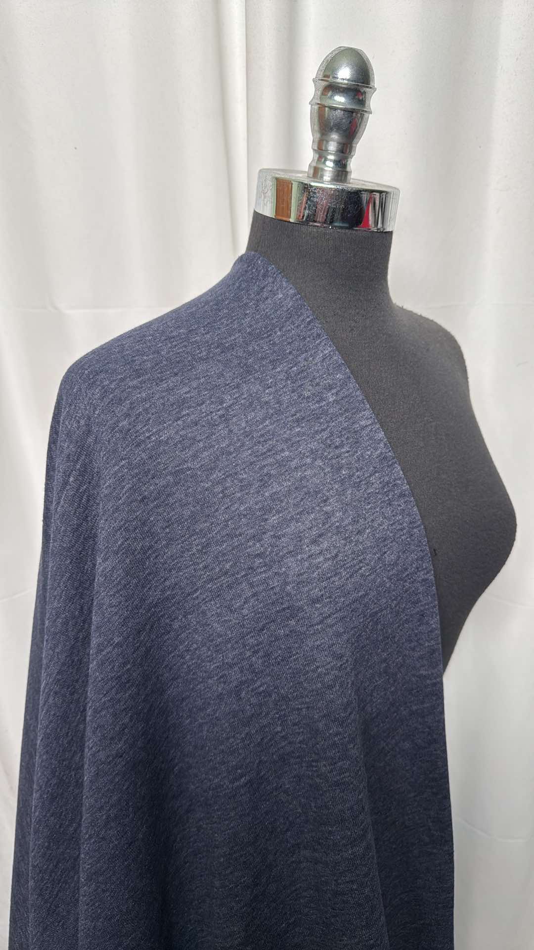Heathered Navy - Cotton/Poly Sweatshirt Fleece (72" Wide) - 2 Yard Cut