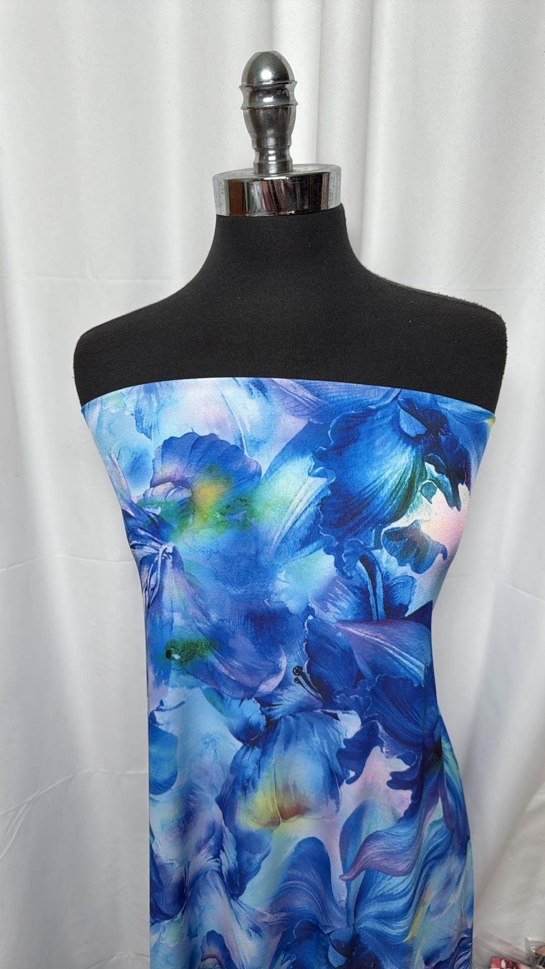 Blue Floral - ITY - 2 Yard Cut