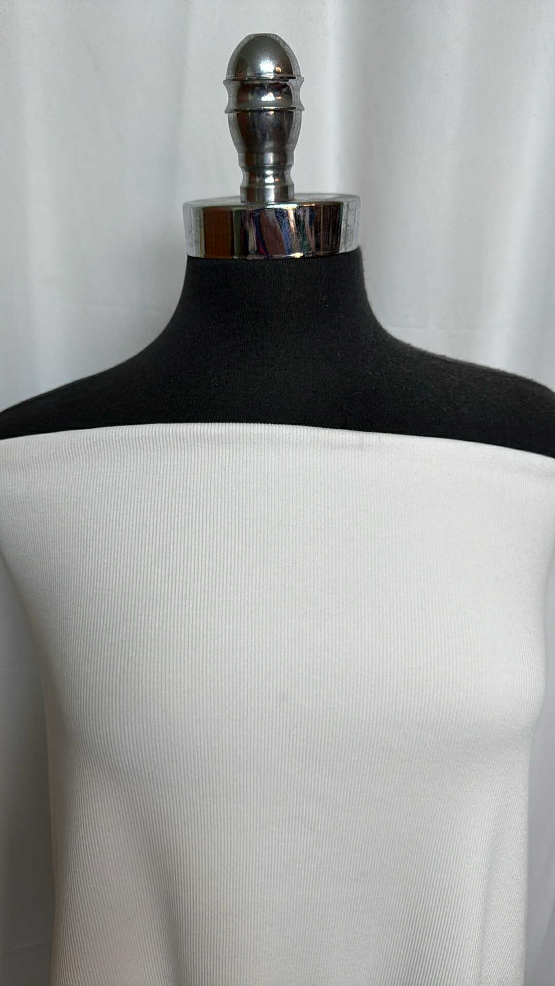 Ivory - Cotton/Spandex Double Knit 2x2 Rib Knit (48" Wide) - 2 Yard Cut