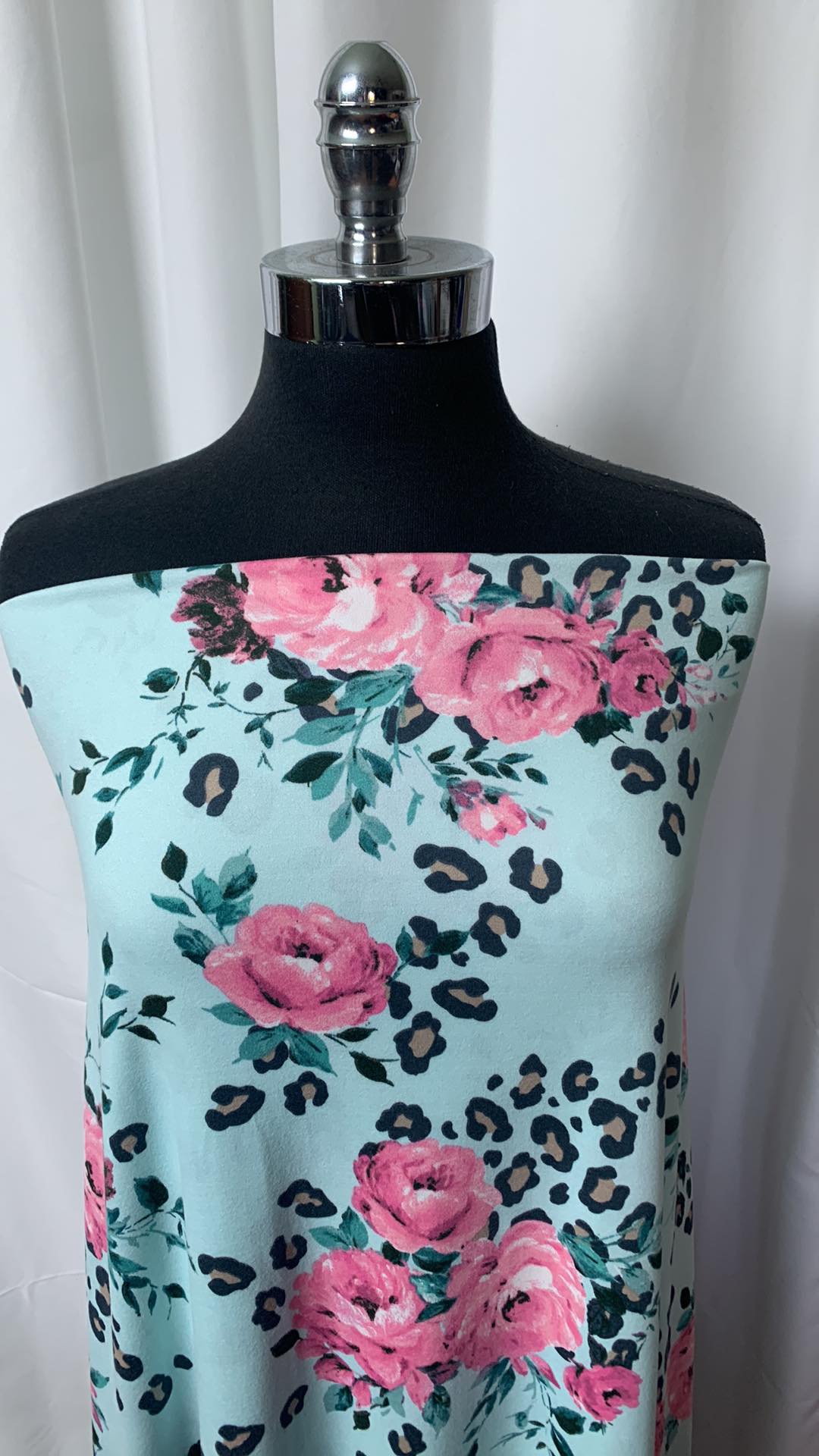 Floral/Leopard - Double Brushed Poly Spandex (Occasional Small Flaw) - 3 Yard Cut