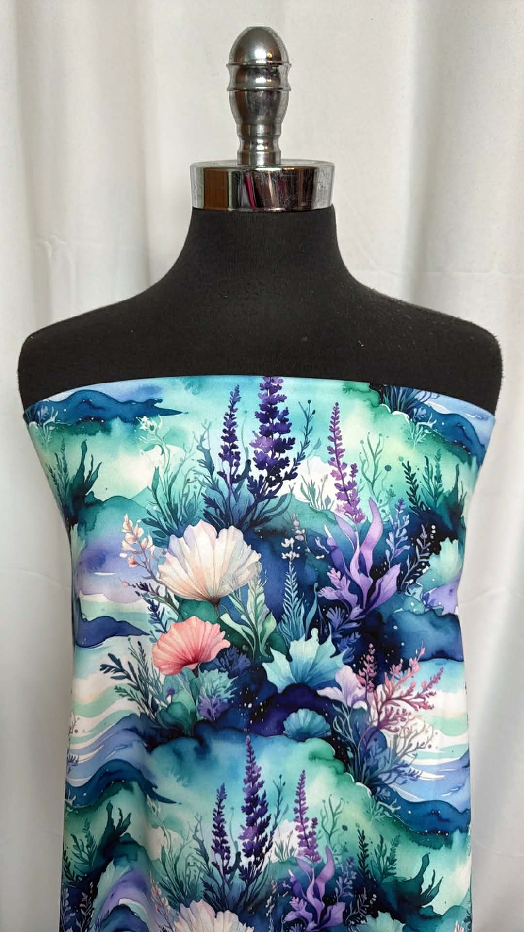 Mermaid Meadow (*Custom) - Peached Performance - 4 Yard Cut