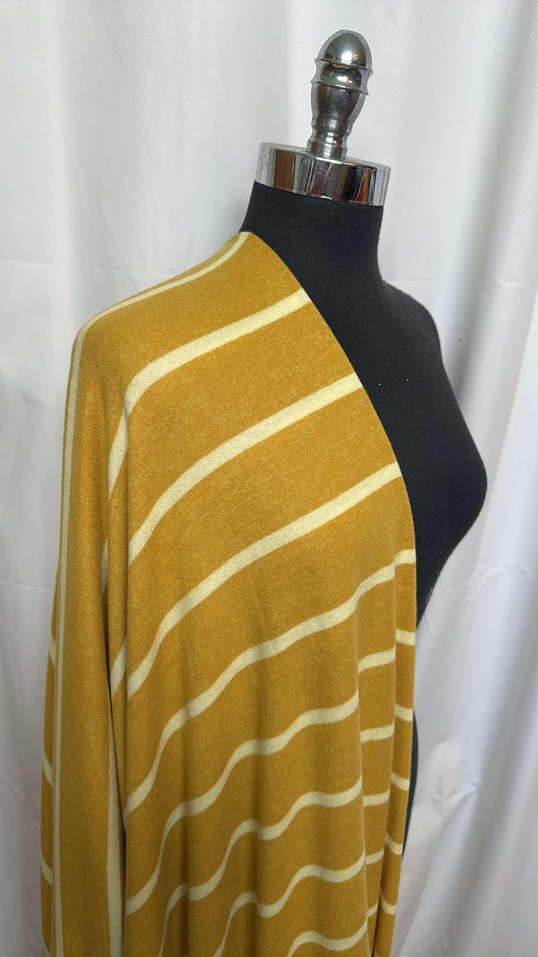 Mustard Stripe - Brushed Hacci Sweater Knit - 2 Yard Cut