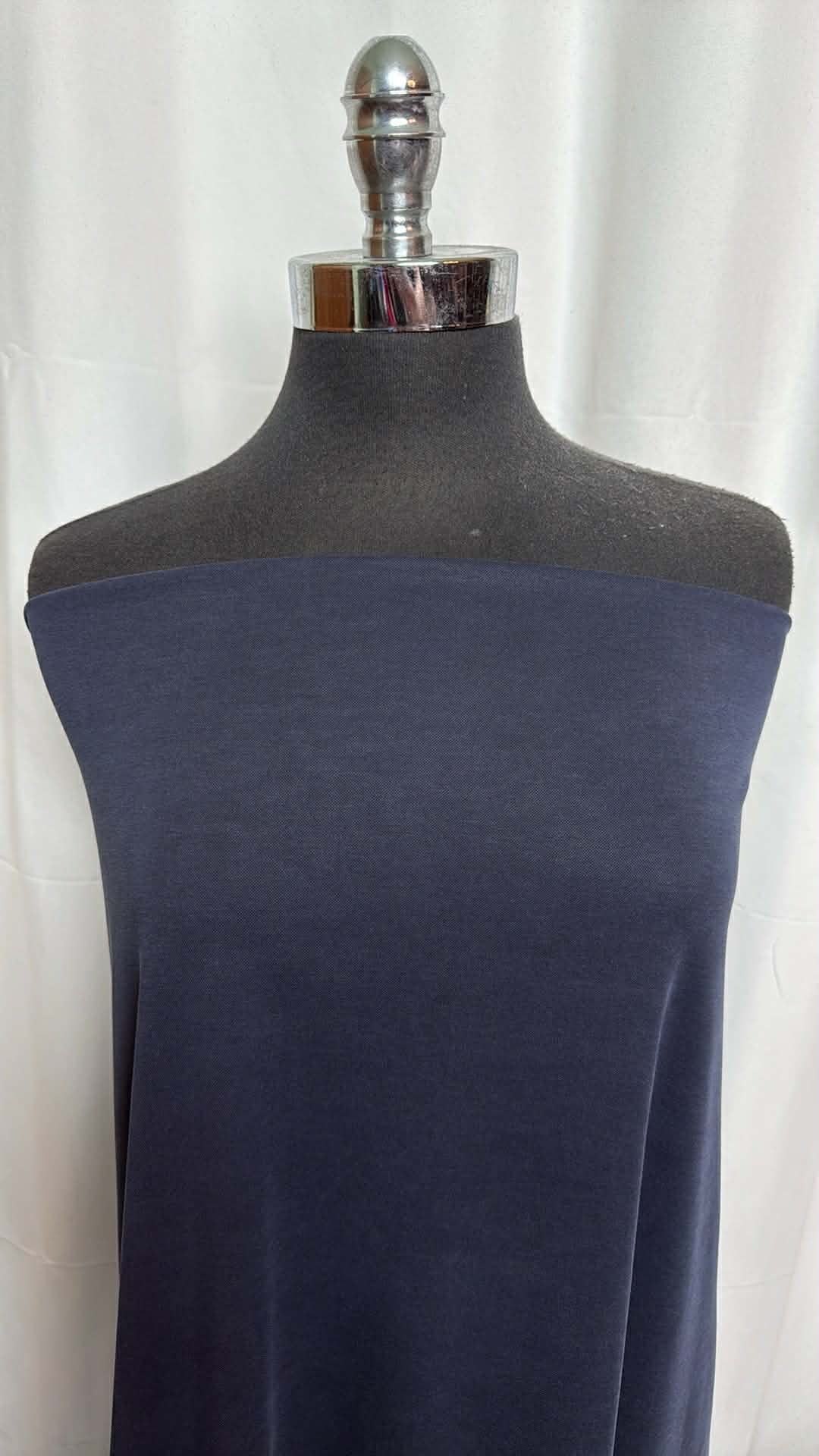 Navy - Modal/Poly Cupro Interlock - By the Yard