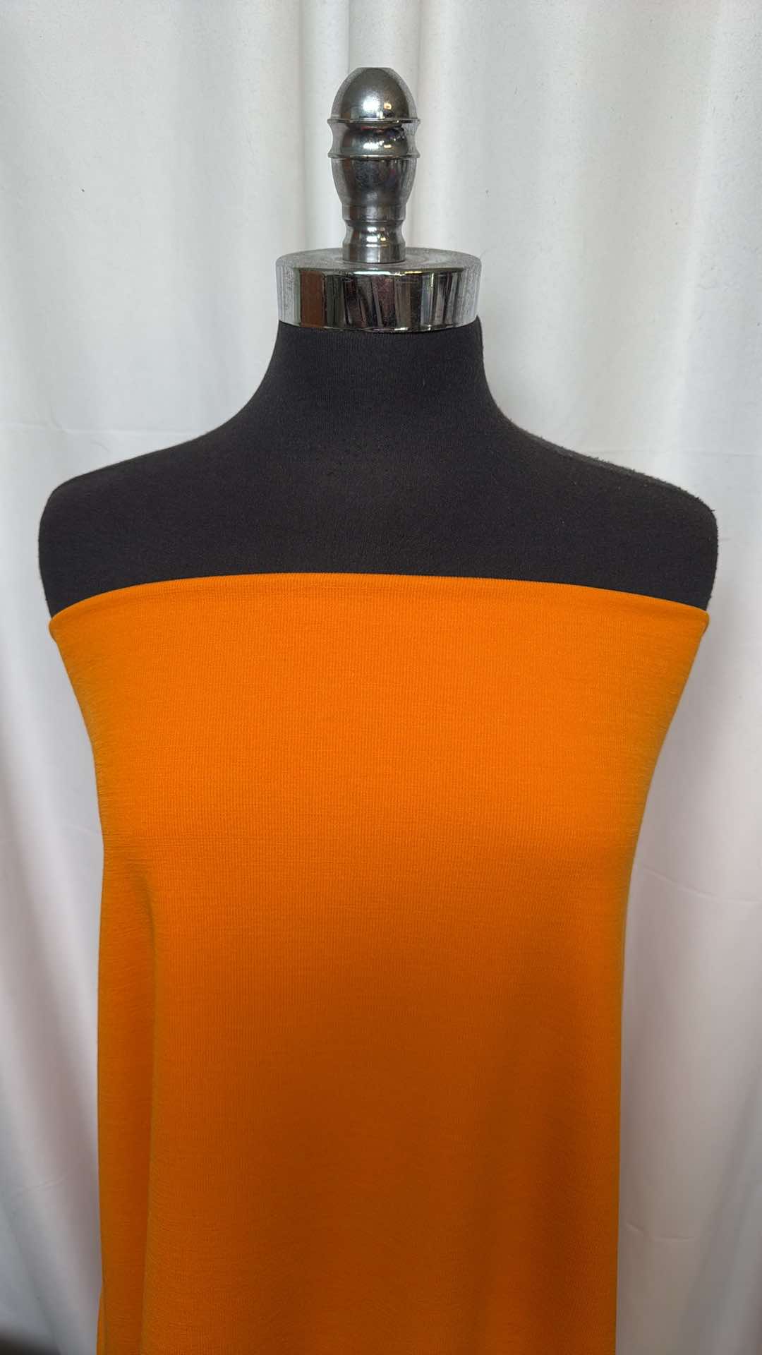 Orange - 50/50 Merino Wool/Poly Rib- 2 Yard Cut