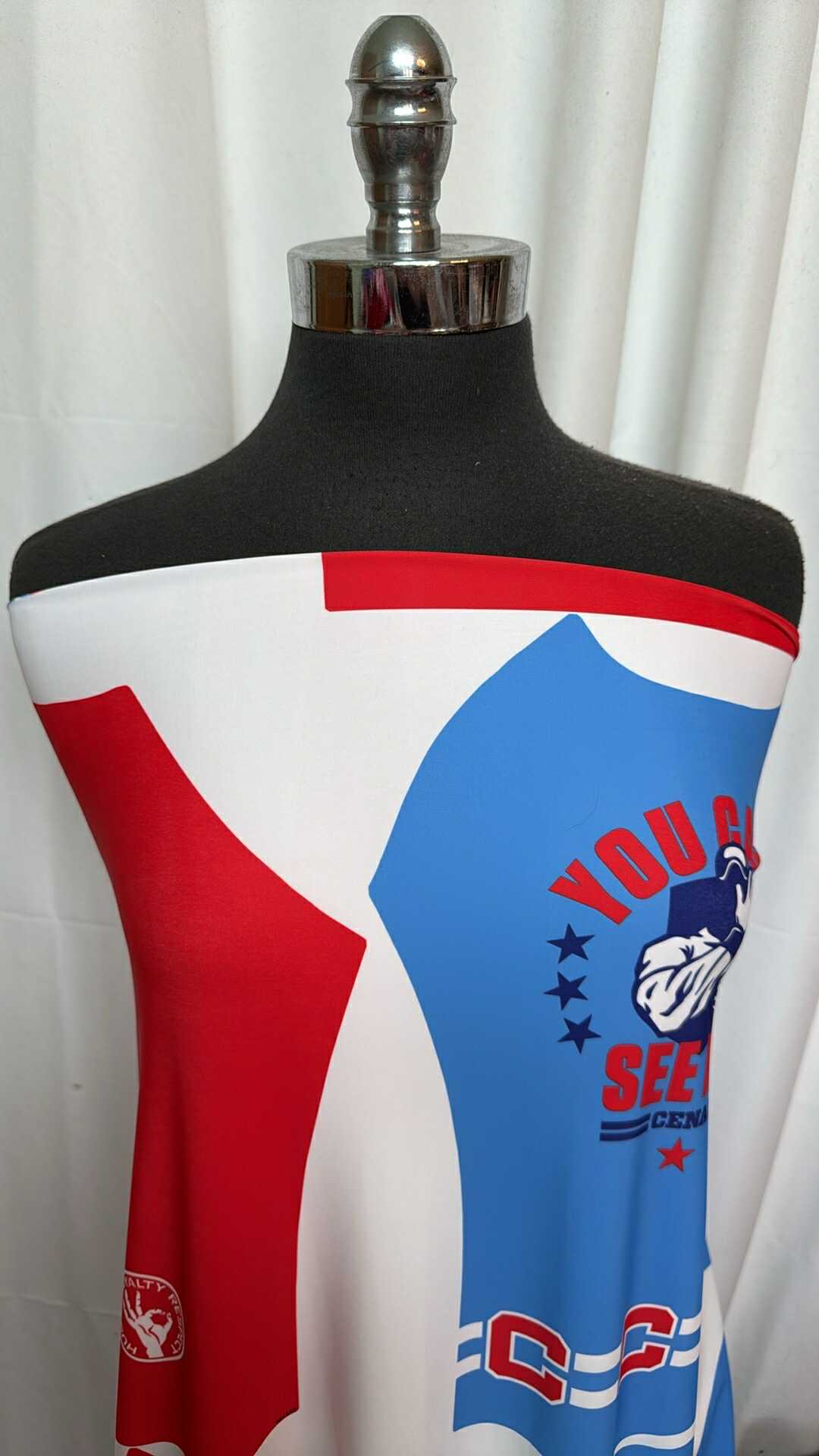 Red/White/Blue John Cena - Nylon/Spandex Swim Yardage & Panels - 7 Yards