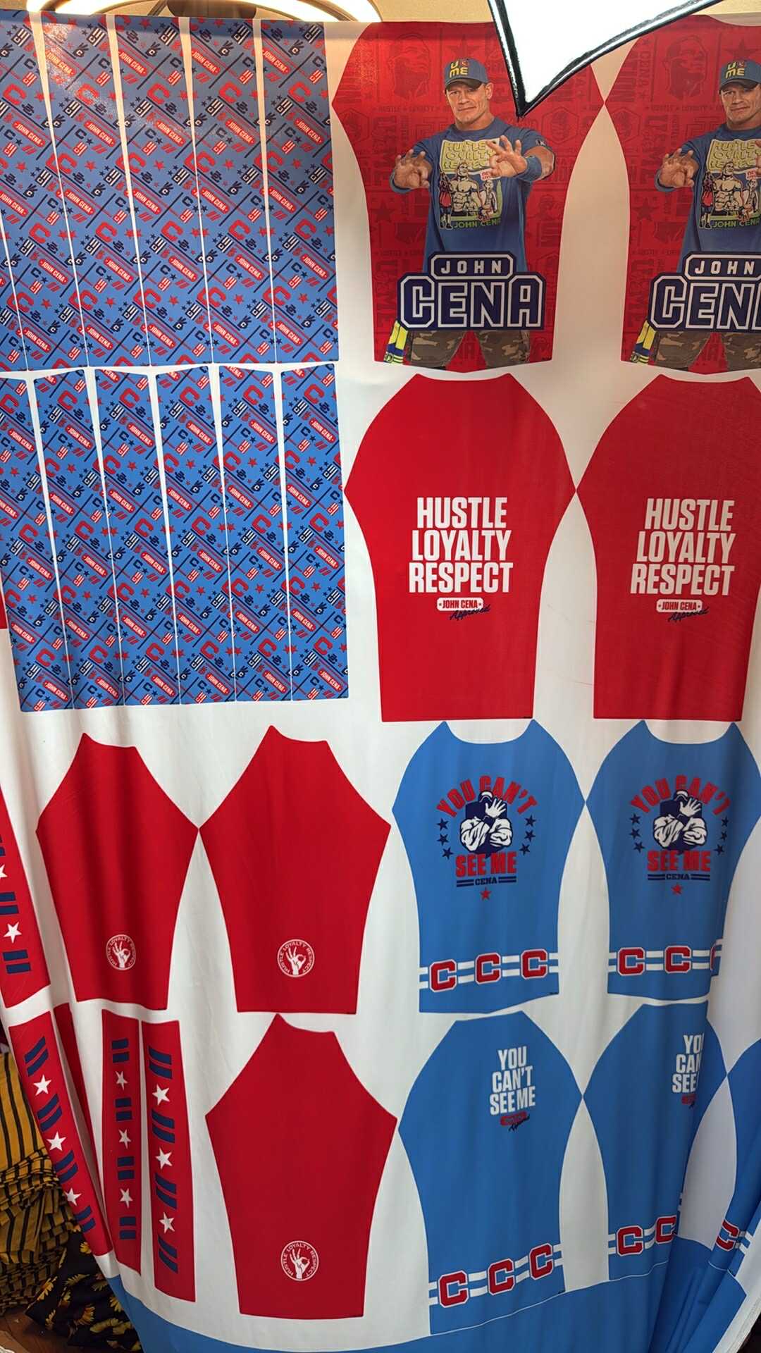 Red/White/Blue John Cena - Nylon/Spandex Swim Yardage & Panels - 7 Yards