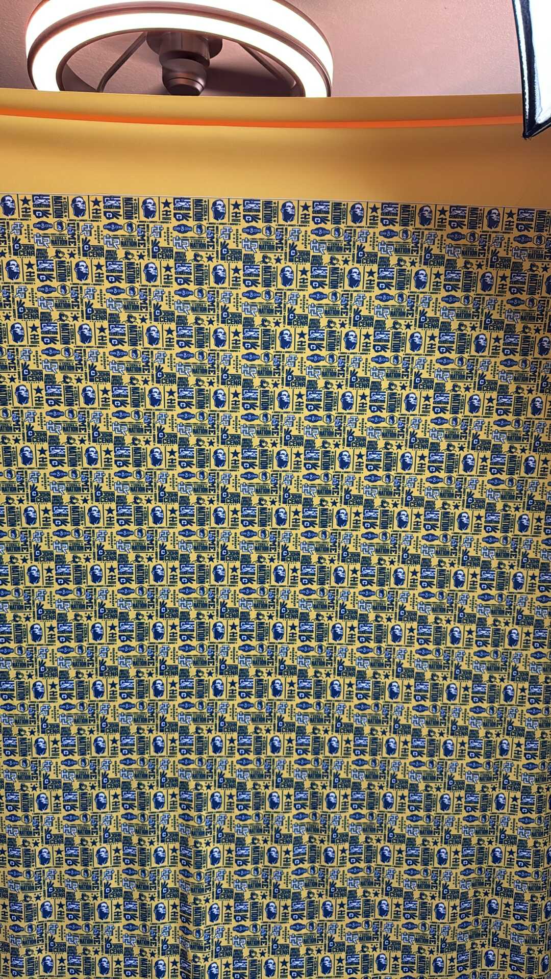 Navy/Yellow/White John Cena - Nylon/Spandex Swim Yardage & Panels - 7 Yards