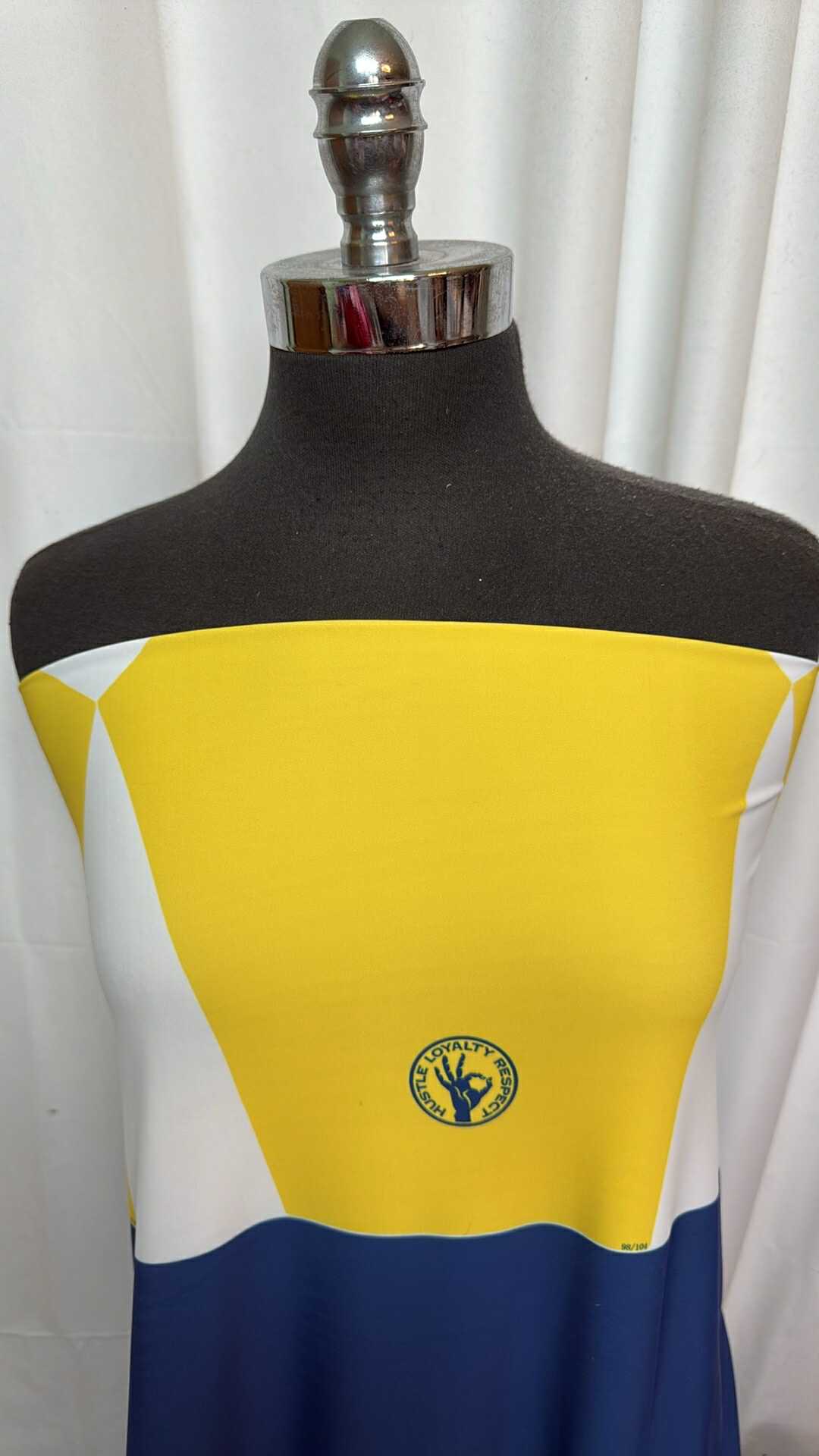 Navy/Yellow/White John Cena - Nylon/Spandex Swim Yardage & Panels - 7 Yards