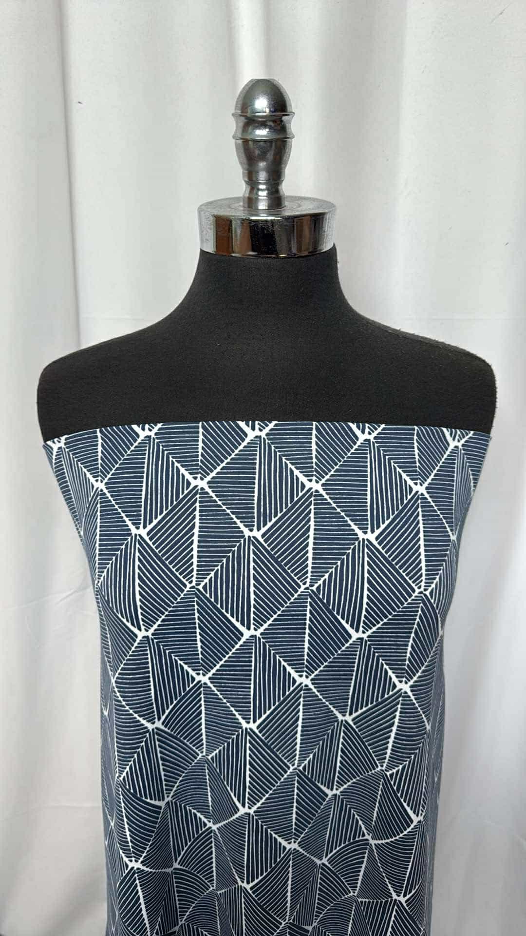 Navy Geo Diamonds - Supplex - 2 Yard Cut