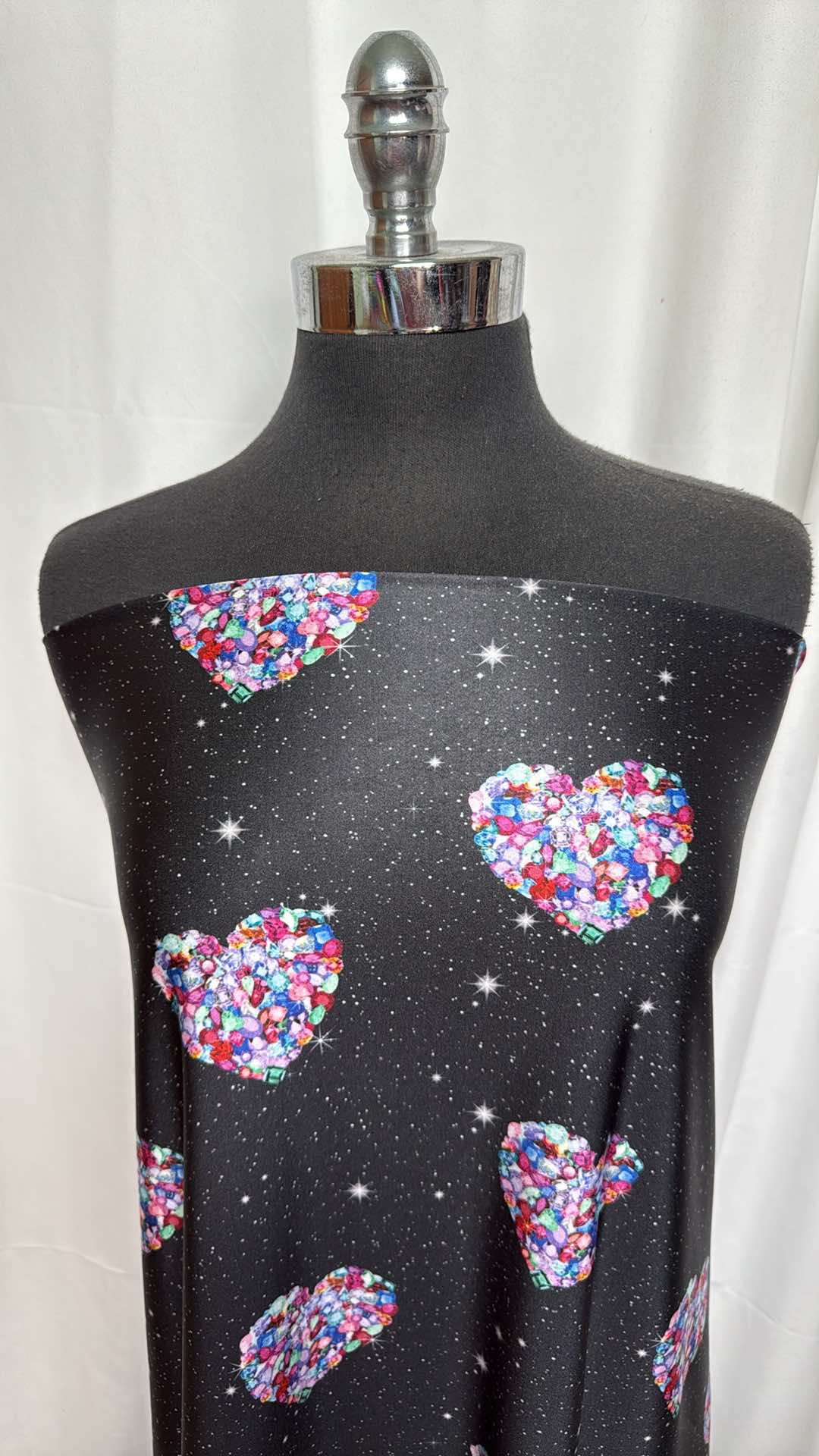 Bling Hearts - Yoga Performance - 2 Yard Cut