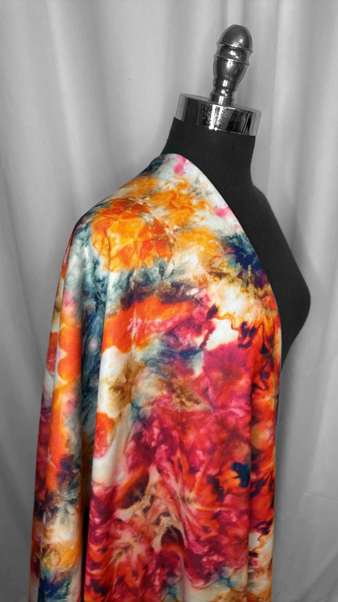 Inferno Bloom - Poly Sweatshirt Fleece - 2 Yard Cut