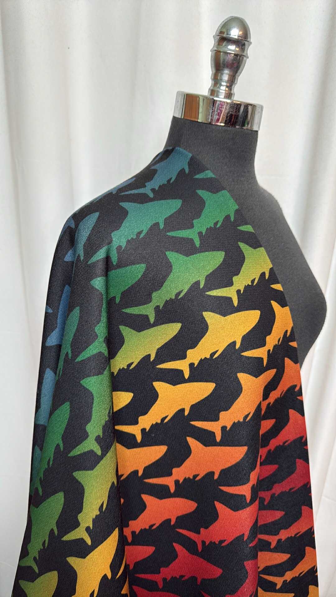 Ombre Sharks - Poly Sweatshirt Fleece - 2 Yard Cut