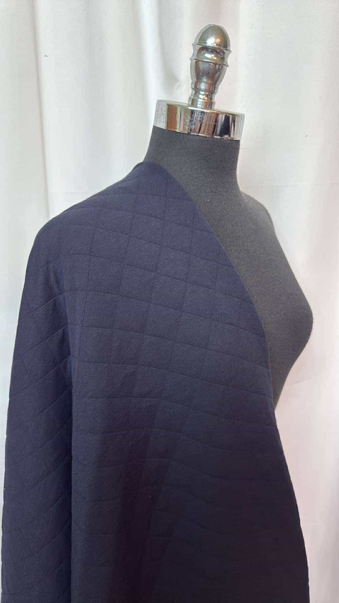 Navy - 2-Face Quilted - 2 Yard Cut - Small flaw on reverse (See. Desc.)
