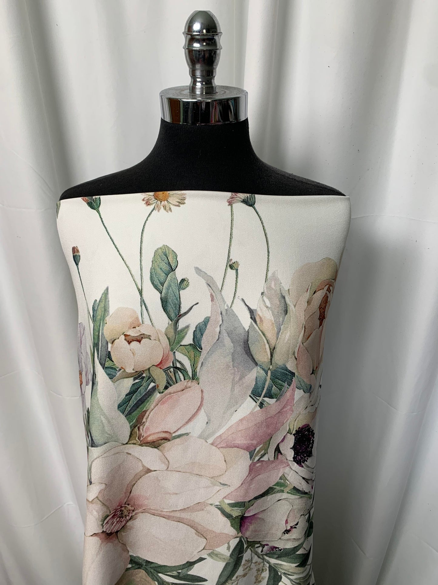 Ivory Floral - Designer Rayon Woven - 2 Yard Cut