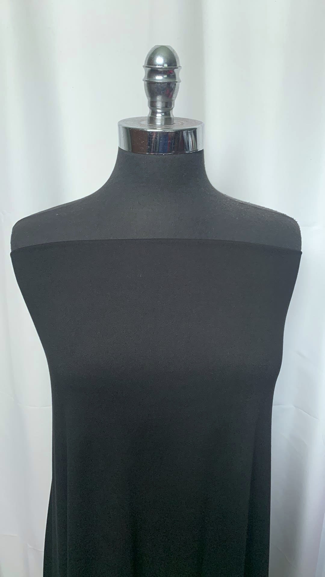 Solid Black - Double Brushed Poly Spandex - 2 Yard Cut