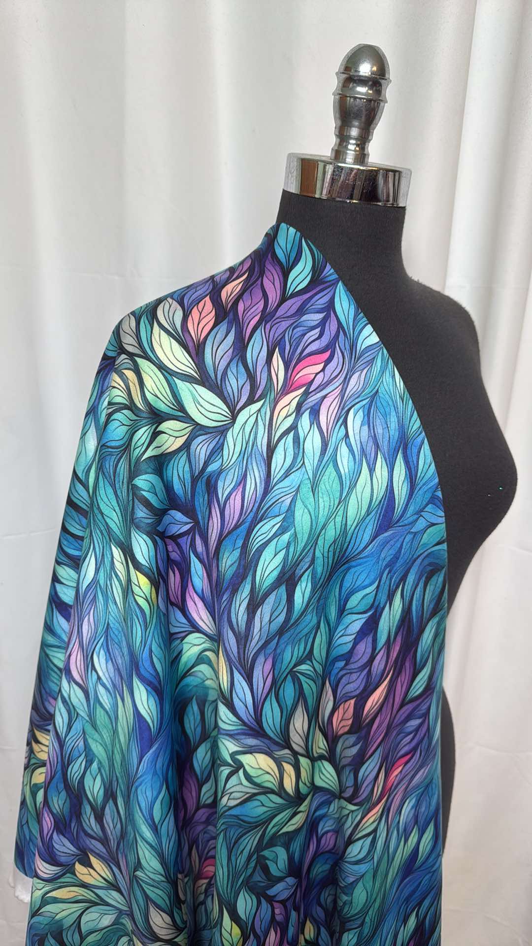 Braided Leaves - Poly/Spandex Sweatshirt Fleece - 4 Yard Cut