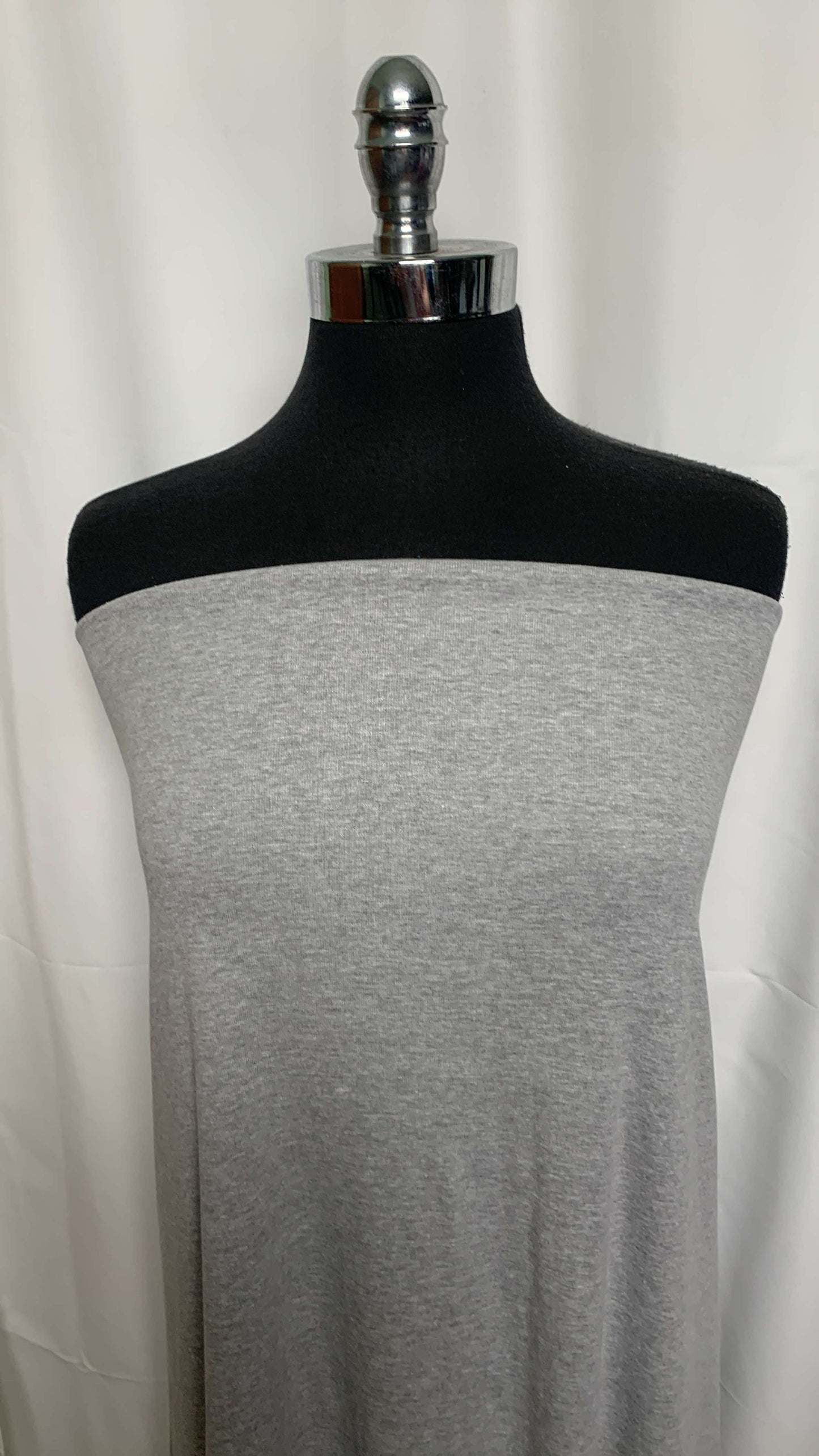 Heather Grey - 1x1 Combed Cotton Rib - 2 yard Cut