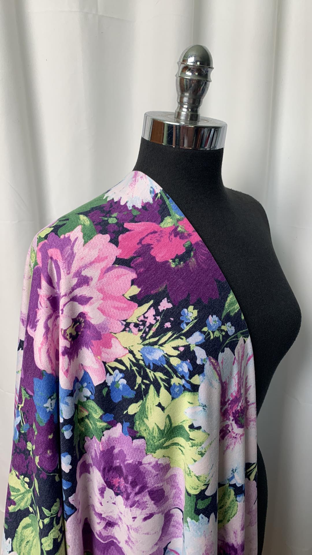 Purple Floral - PRS French Terry - By the Yard