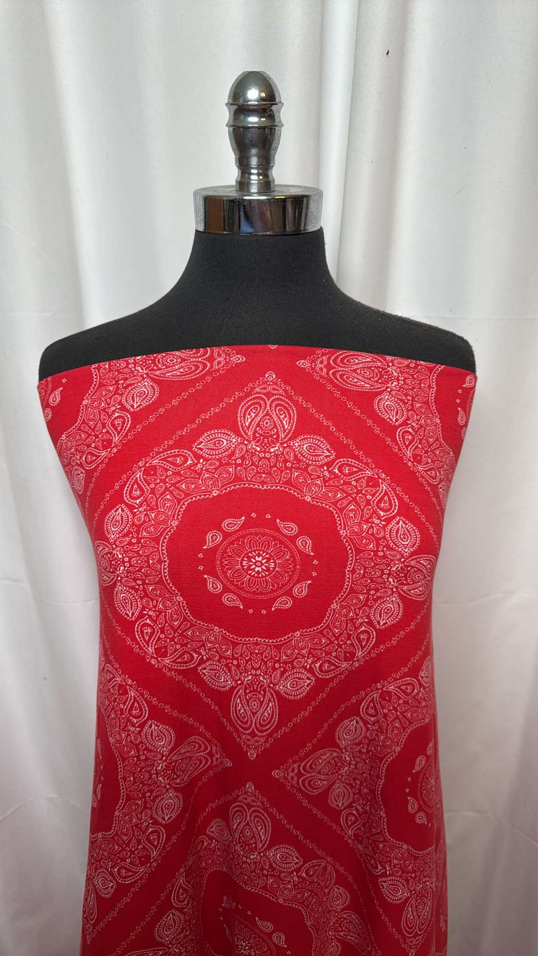 Red Bandana - Spun Poly - 2 Yard Cut