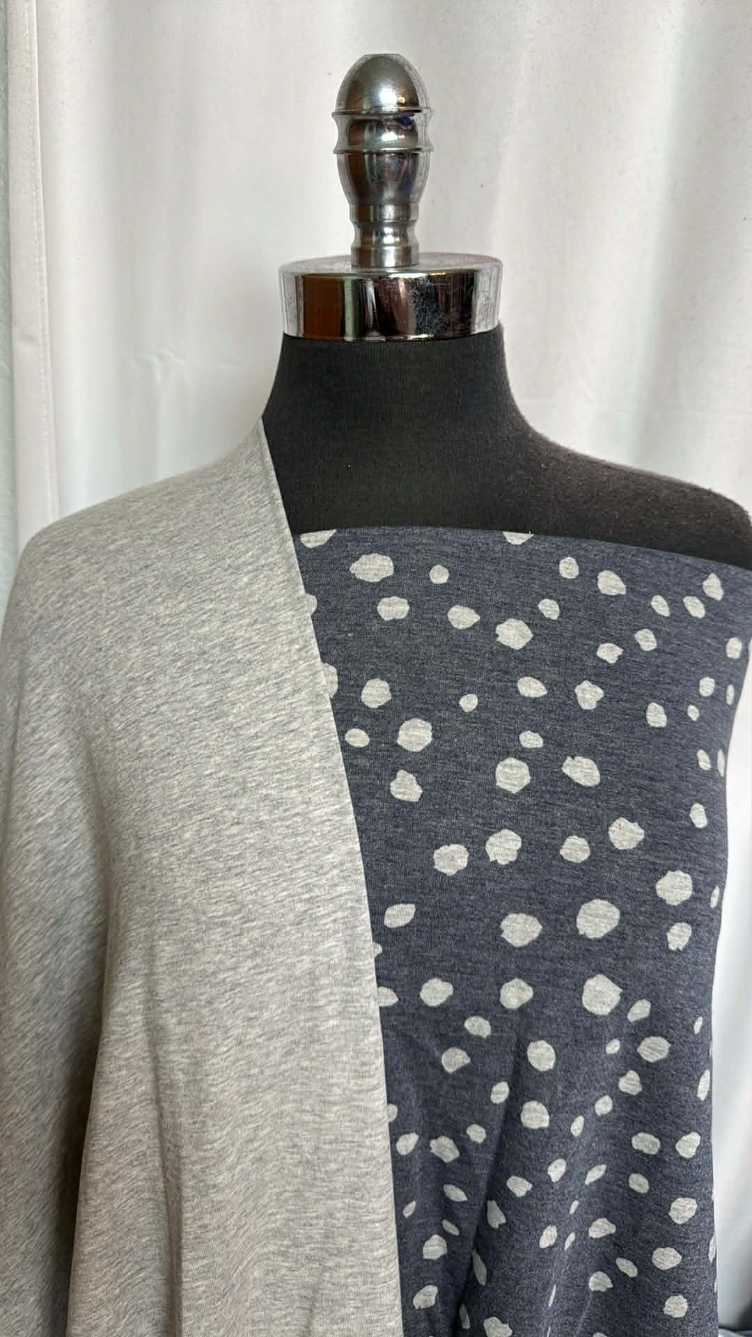 HEATHER GREY/DOT BUNDLE : 35" Cut of Dot PRS FT & 2YD Heather Grey C/S : A29808