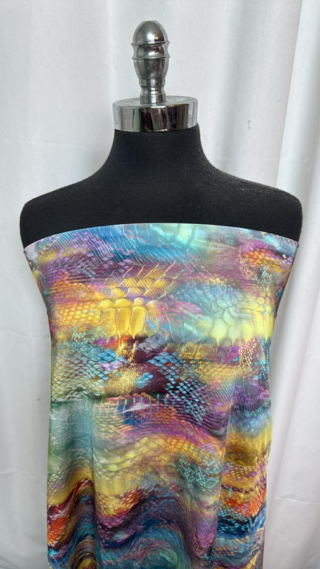 Colorful Snakeskin - Designer Nylon/Spandex Swim - 1 Yard Cut