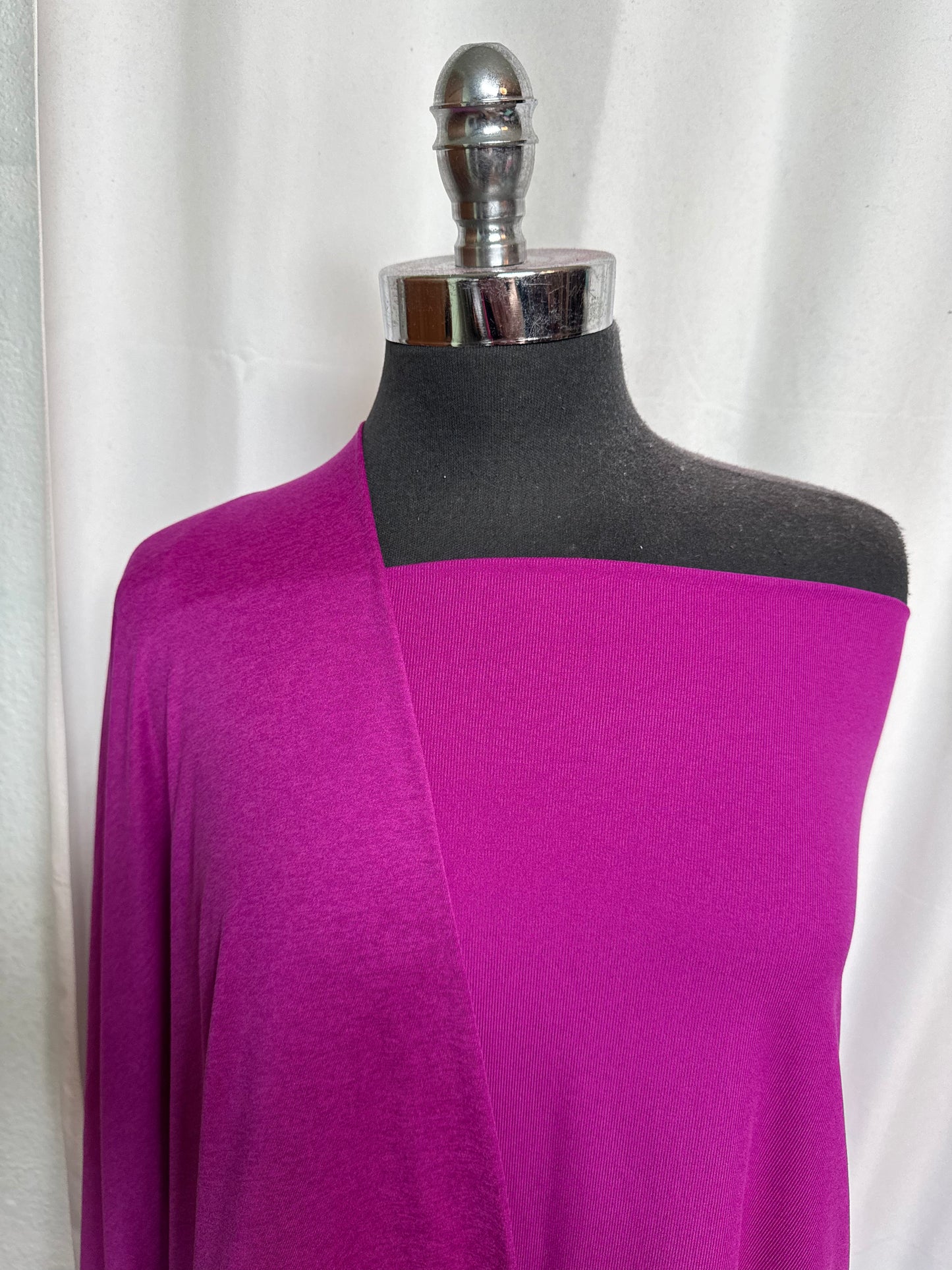 DOUBLE FUCHSIA BUNDLE : 1YD Fuchsia Featherweight PF & 1+YD Fuchsia Rib Peached PF : A29801
