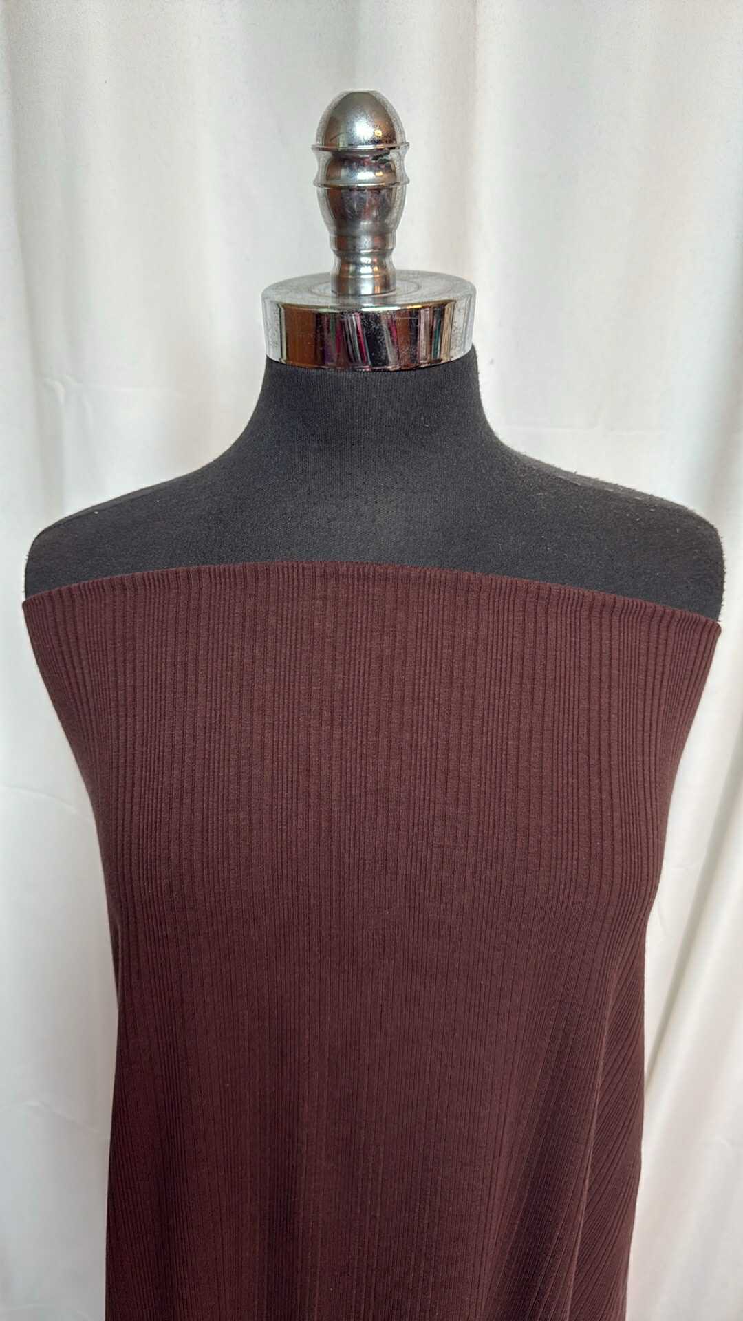 Chocolate - Cotton/Spandex Variegated Rib Knit (48" Wide) - By the Yard