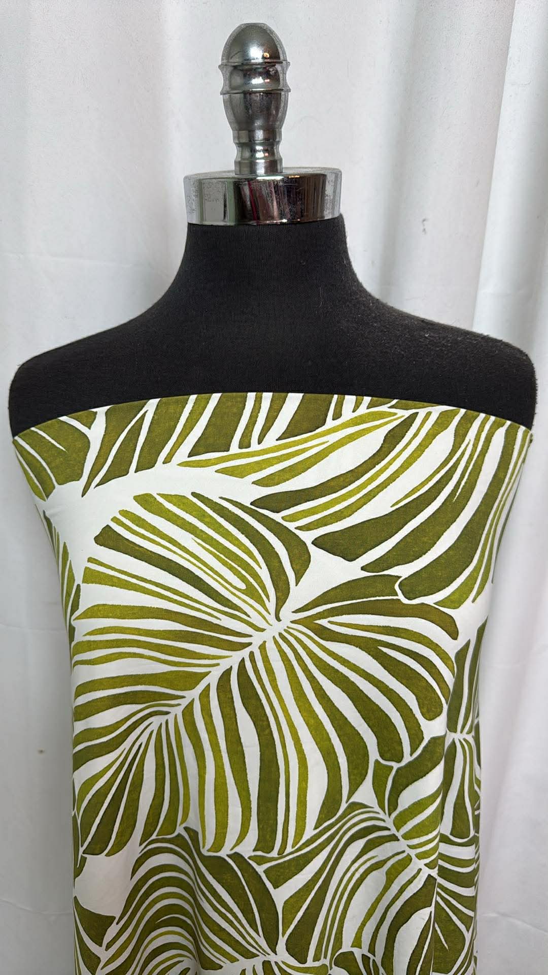 Big Green Leaves - Designer Nylon/Spandex Swim - 2 Yard Cut
