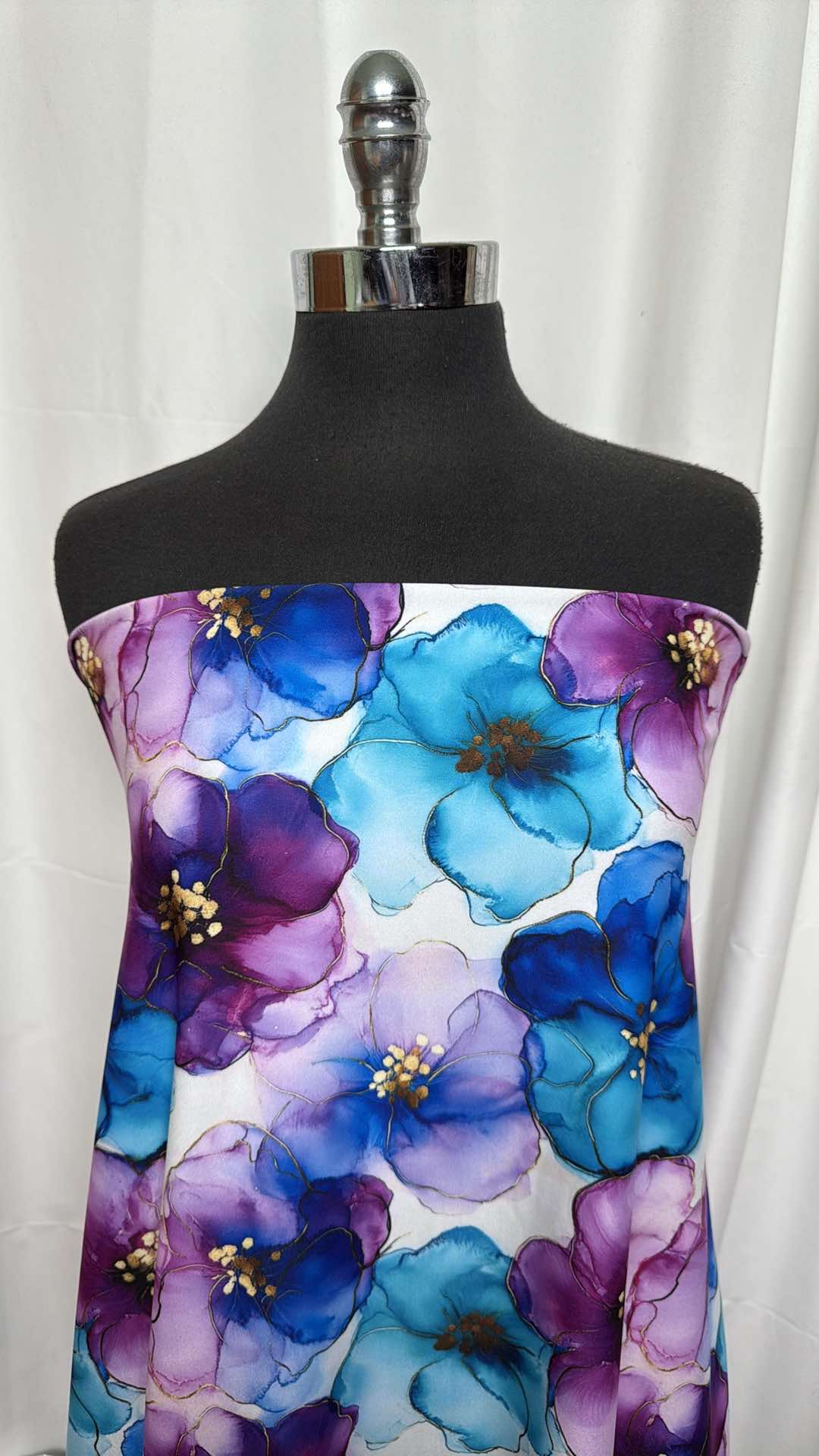 Violet Watercolor - Poly/Spandex Single Brushed Performance - 3 Yard Cut