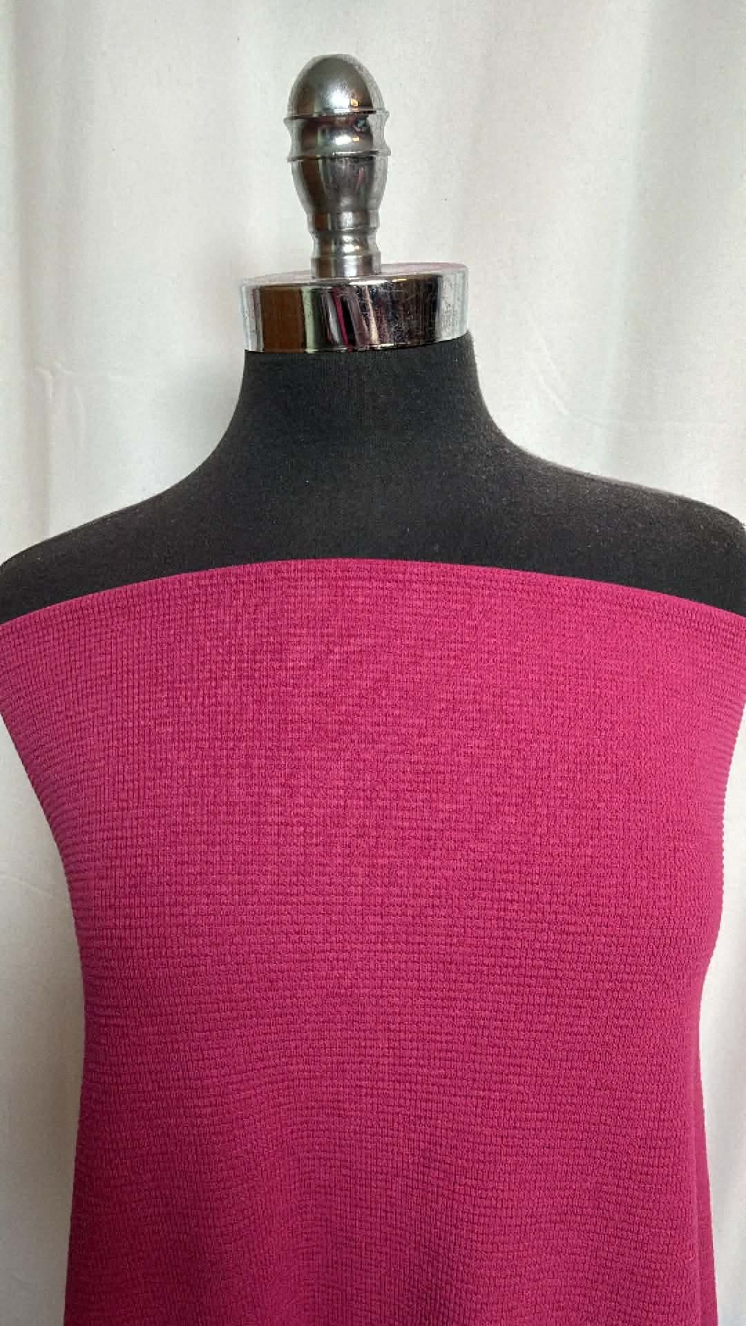 Magenta - PRS "Comfy" Flatback Thermal Knit - 2 Yard Cut