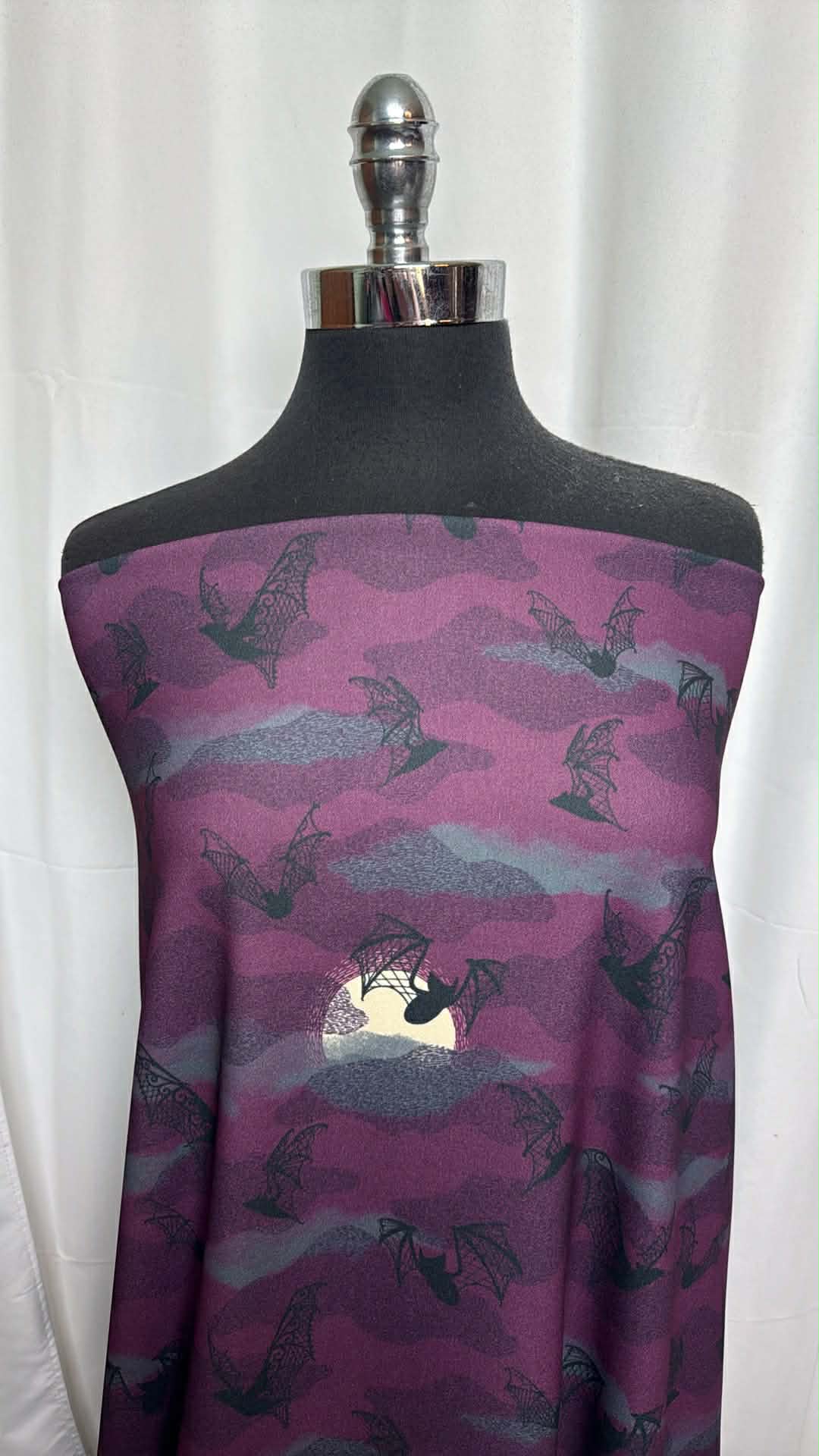 Bats - Crepe Scuba - 2 Yard Cut